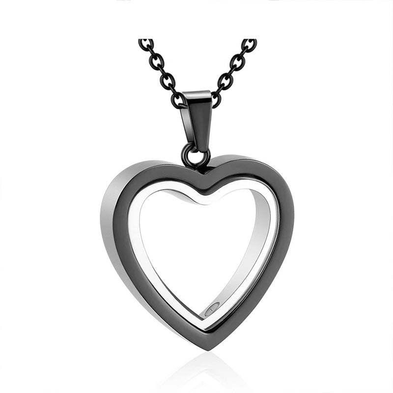 Heart-shaped pendant necklace on a white background