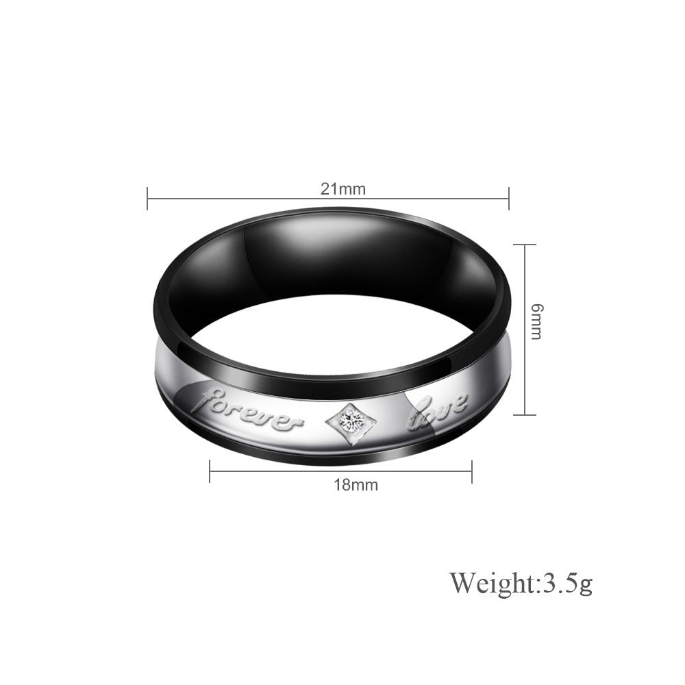 Silver couple rings – personalized Korean fashion rings, perfect Valentine’s Day gift for couples