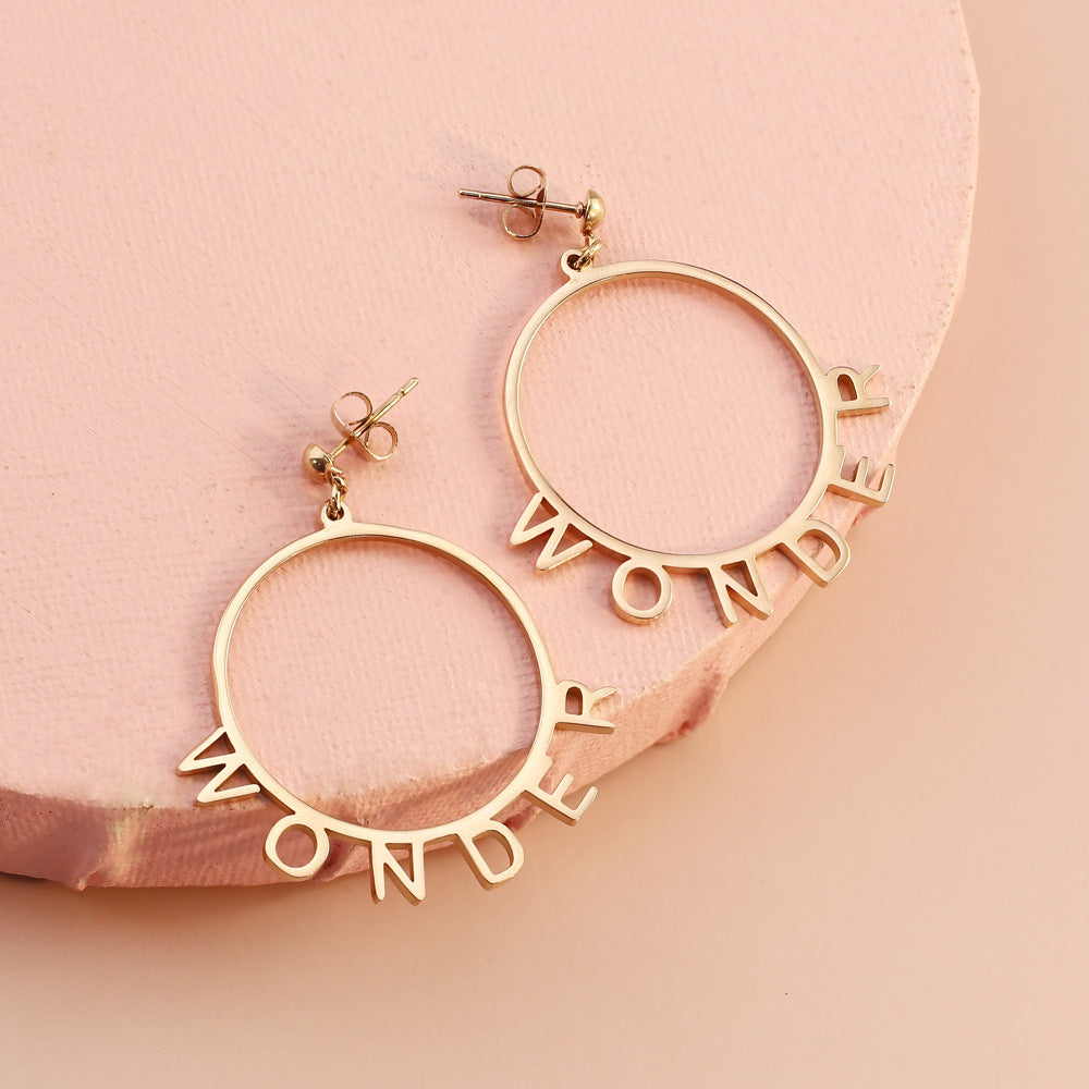 MOM letter hoop earrings – trendy women’s fashion jewelry gift