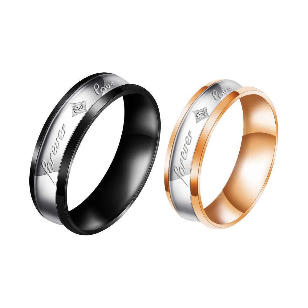 Silver couple rings – personalized Korean fashion rings, perfect Valentine’s Day gift for couples