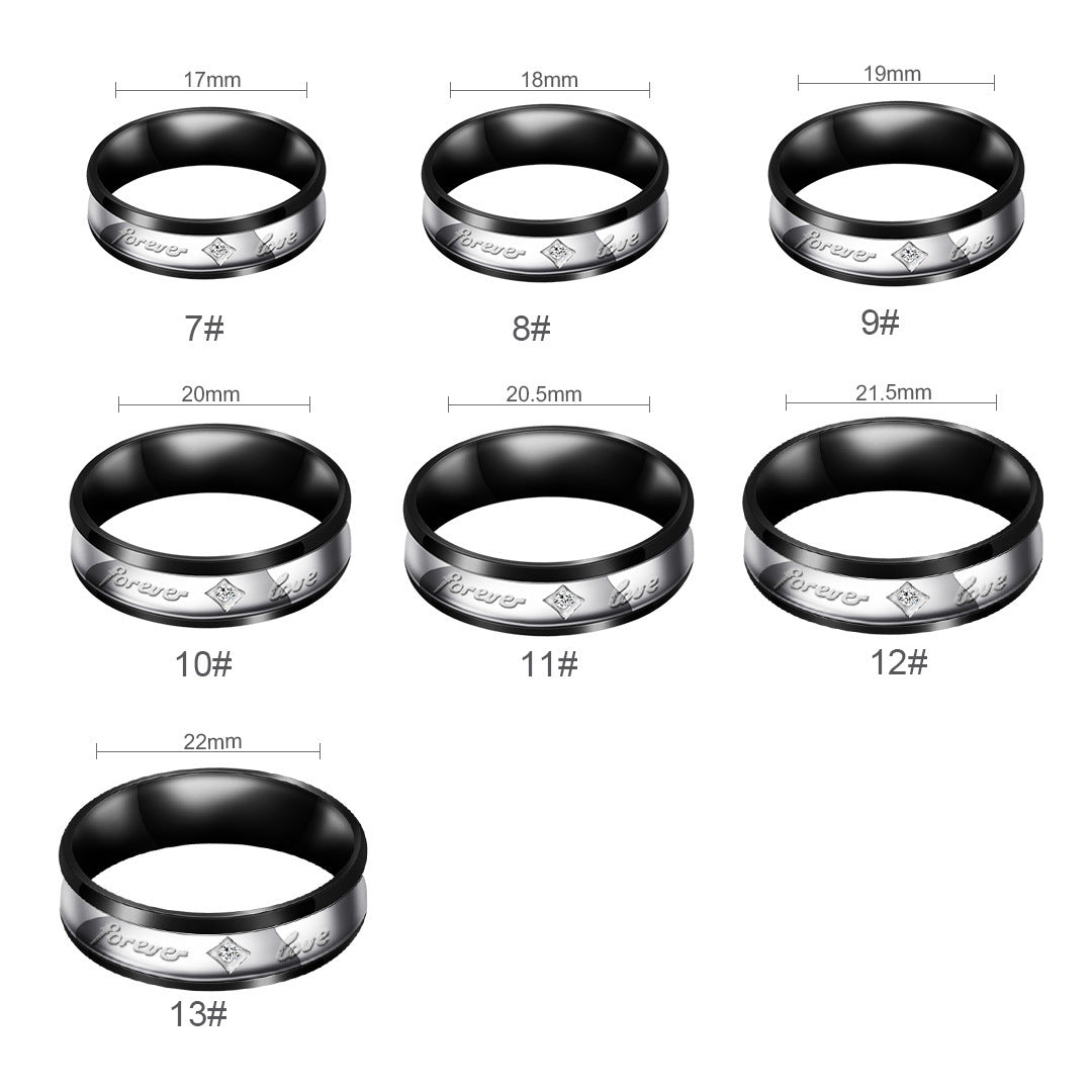 Silver couple rings – personalized Korean fashion rings, perfect Valentine’s Day gift for couples