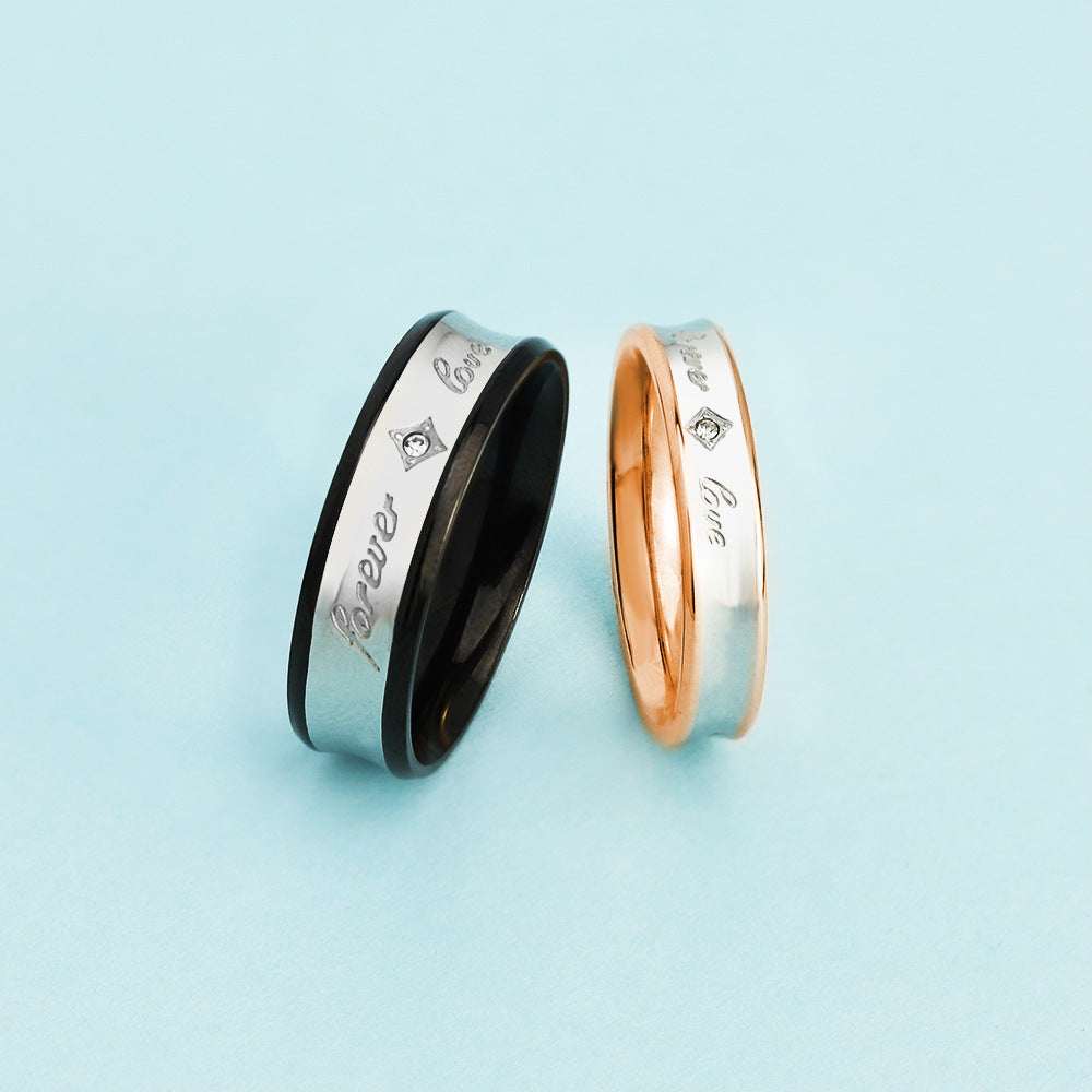 Silver couple rings – personalized Korean fashion rings, perfect Valentine’s Day gift for couples