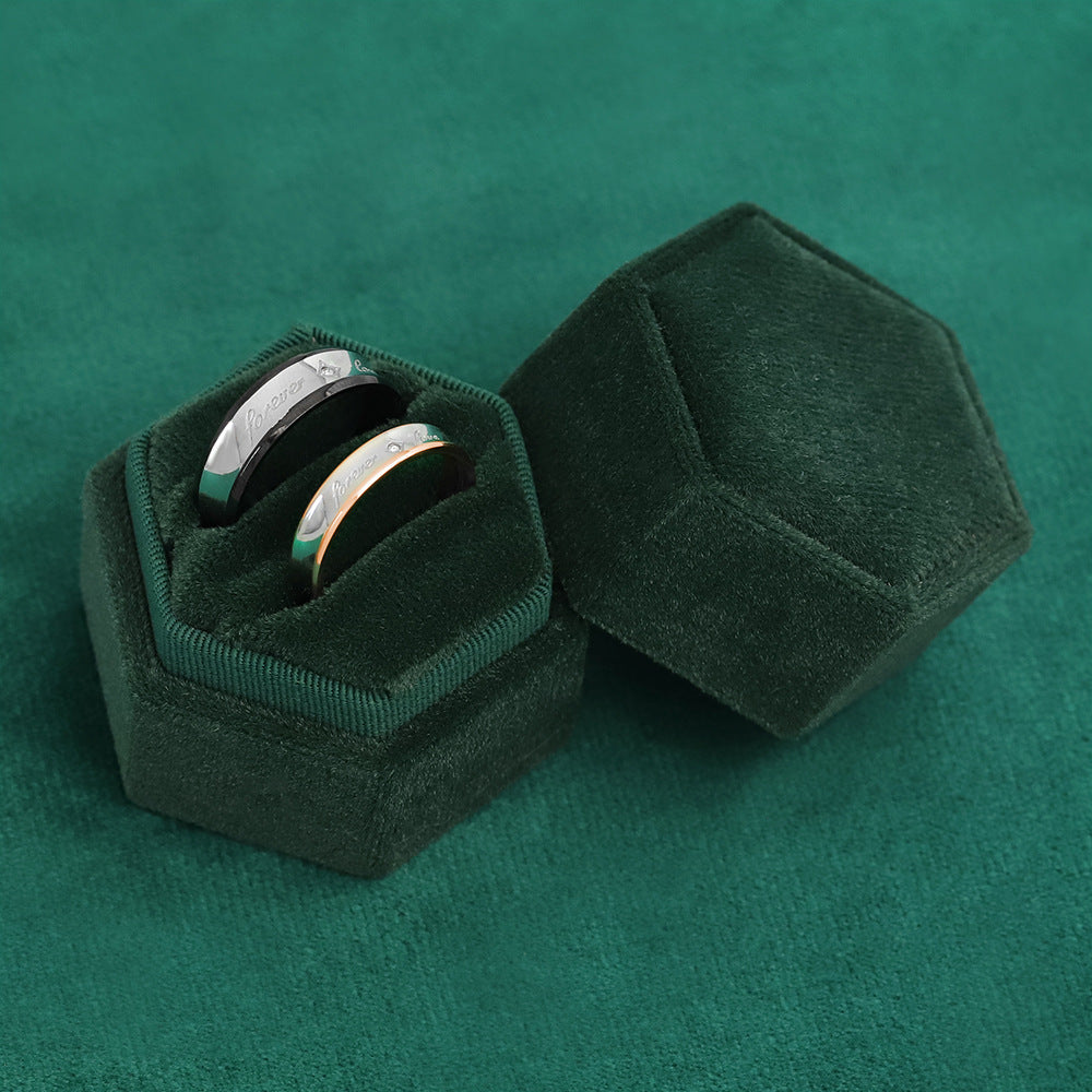 Silver couple rings – personalized Korean fashion rings, perfect Valentine’s Day gift for couples