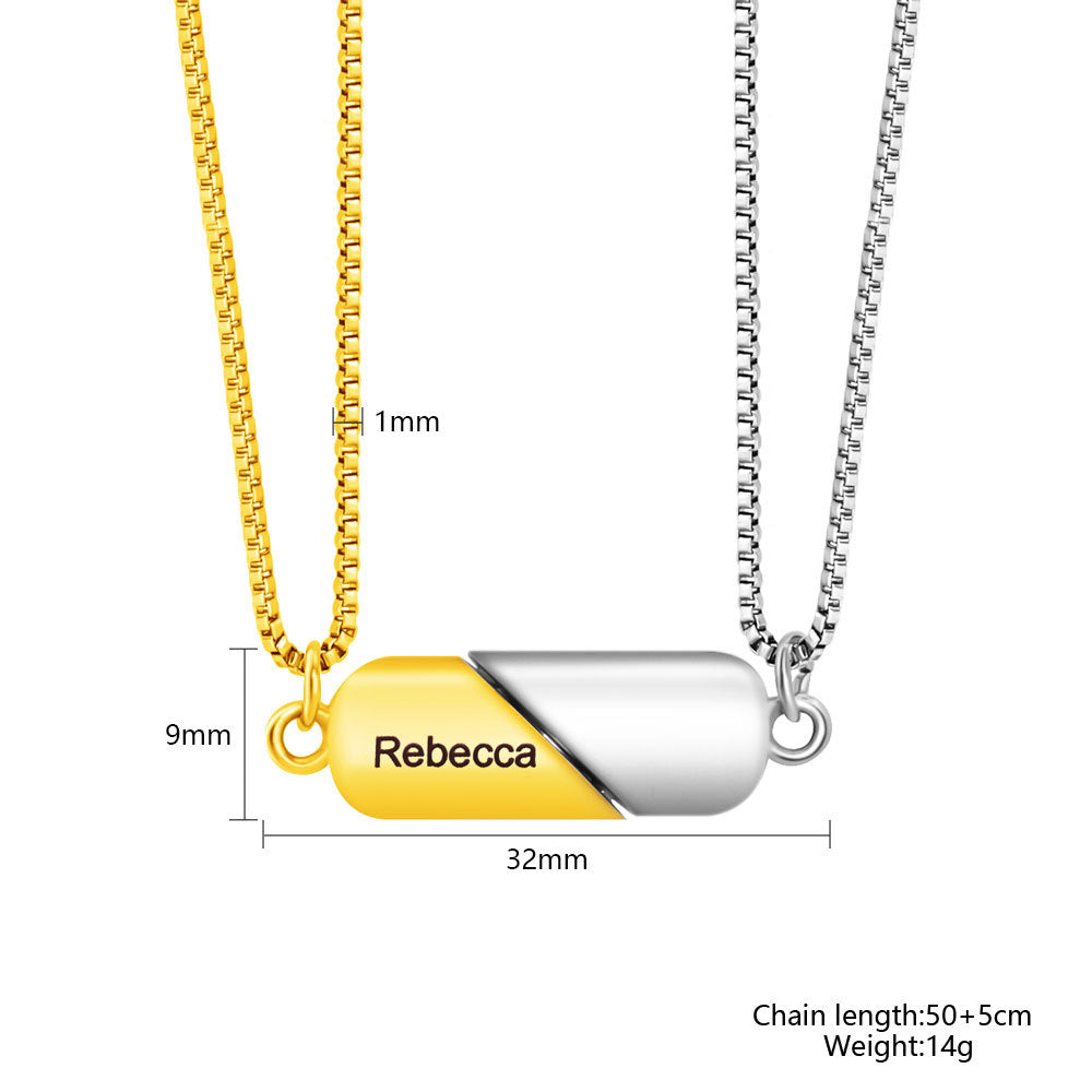 Love magnetic heart couple necklace – matching pendant jewelry gift for couples