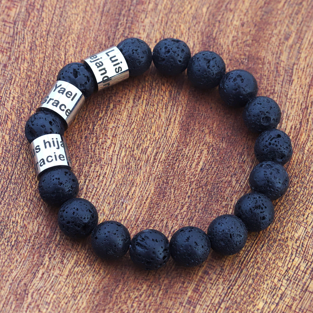 father's day letter bracelet men's personality vintage accessories engraved beading diy bracelet bracelet wholesale