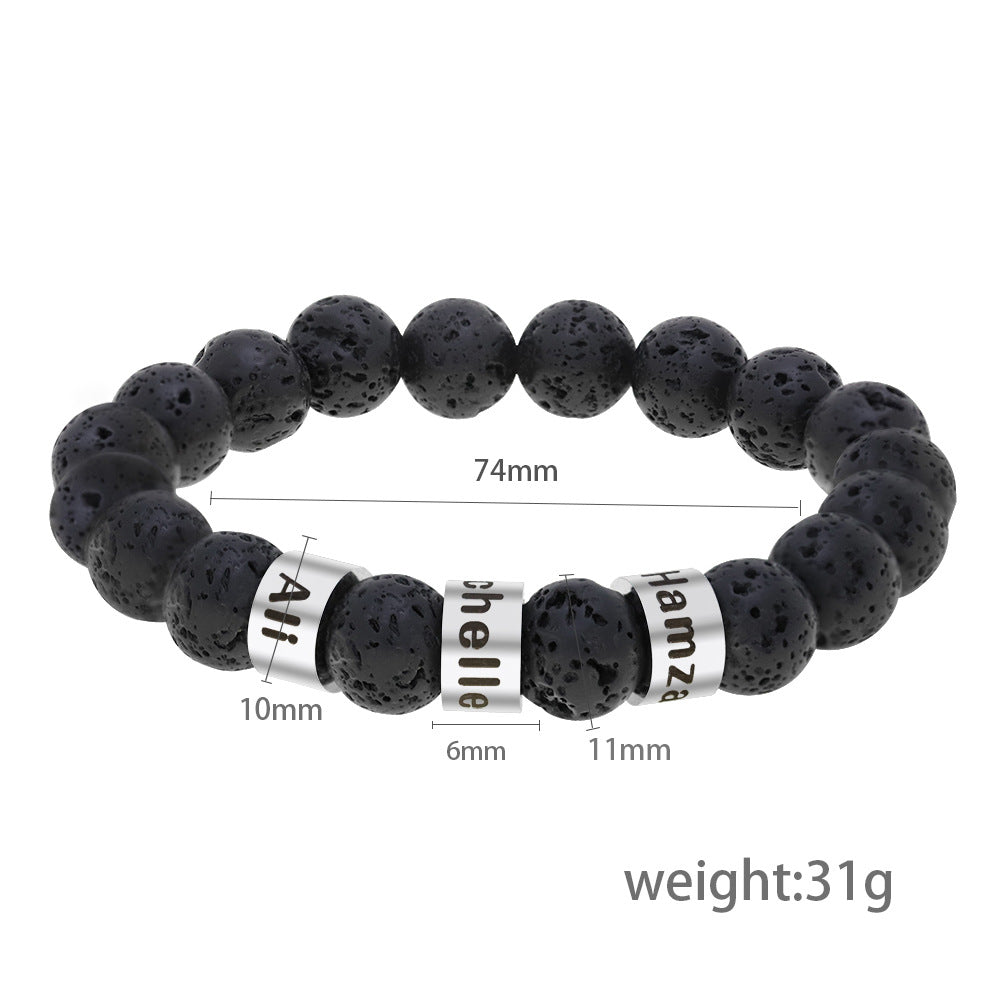father's day letter bracelet men's personality vintage accessories engraved beading diy bracelet bracelet wholesale