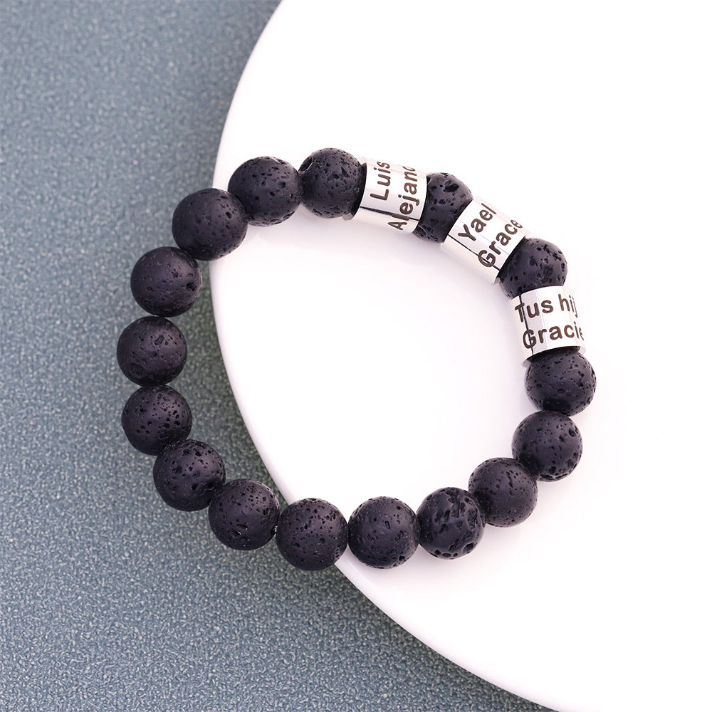 father's day letter bracelet men's personality vintage accessories engraved beading diy bracelet bracelet wholesale