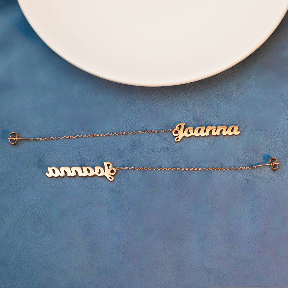 A large number of domestic spot English long chain earrings women's silver independent packaging long popular pendant jewelry