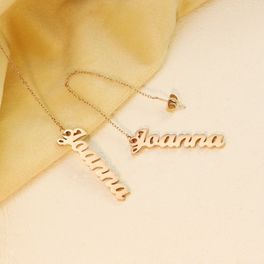 A large number of domestic spot English long chain earrings women's silver independent packaging long popular pendant jewelry
