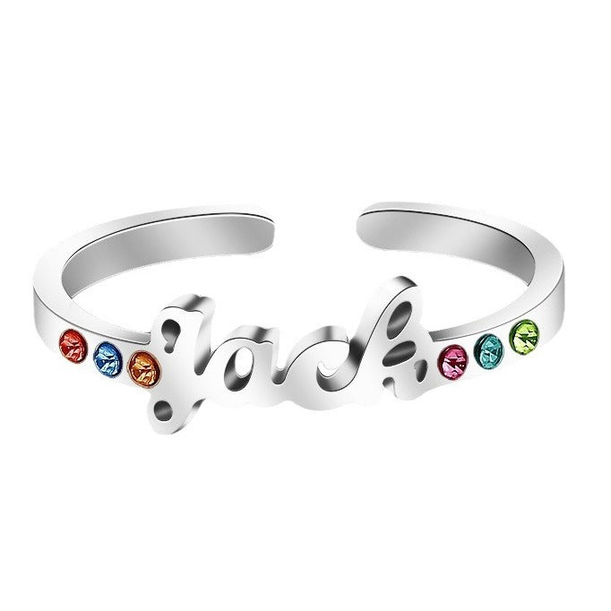 Cold Wind Index Finger Ring, 12th Birthstone Ring, Internet Red, Japanese and Korean Titanium Steel, Simple Ins Tail Ring, Niche Open Ring