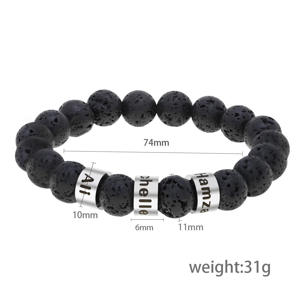 father's day letter bracelet men's personality vintage accessories engraved beading diy bracelet bracelet wholesale