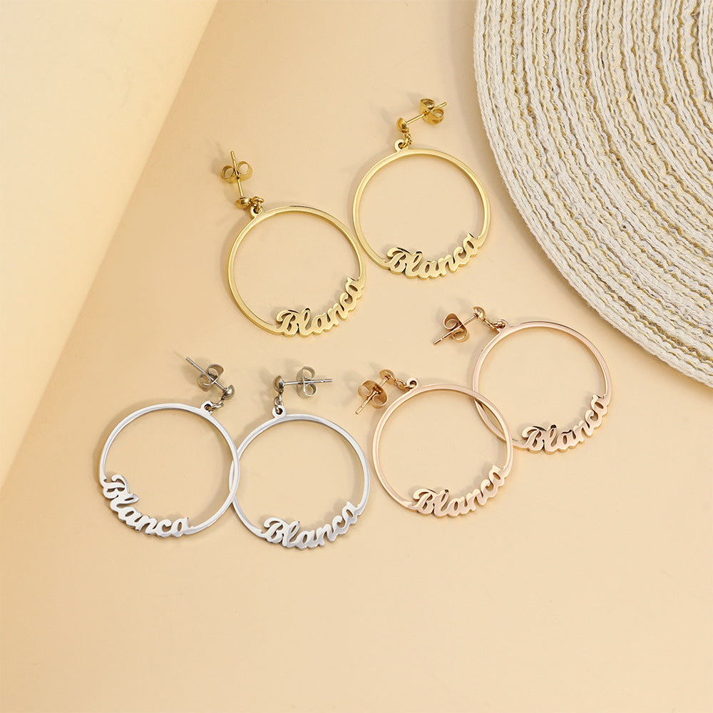 English diy hoop earrings women's popular fashion round earrings freestanding packaging women's earrings