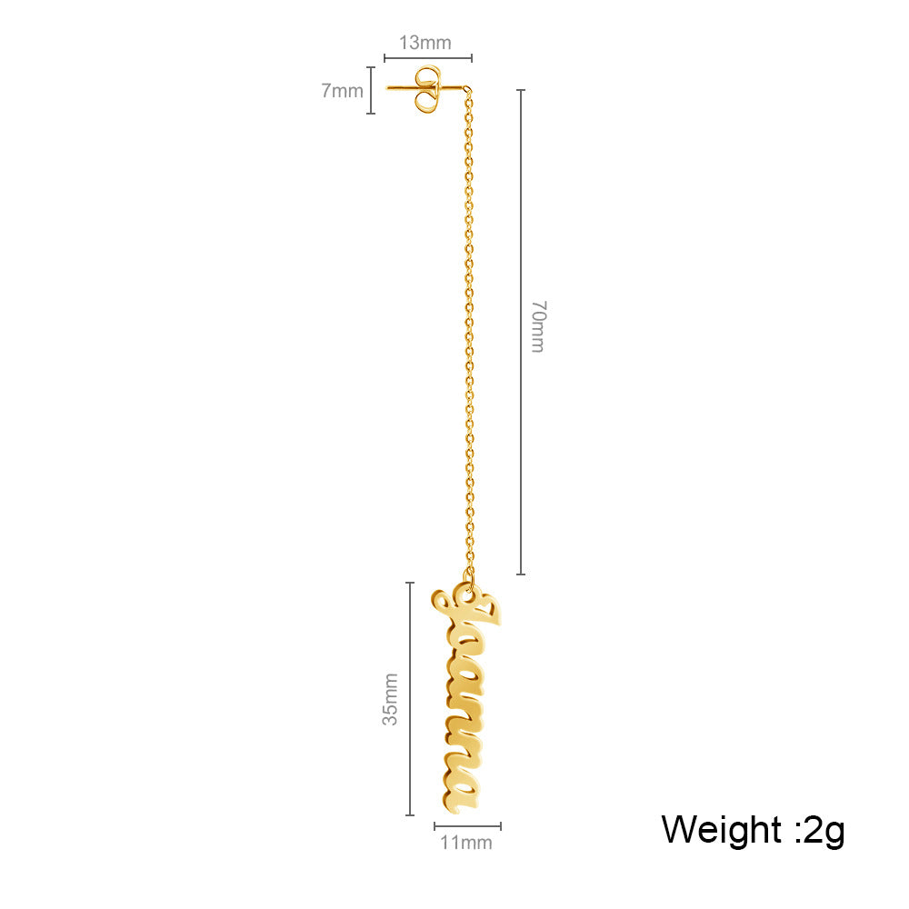 A large number of domestic spot English long chain earrings women's silver independent packaging long popular pendant jewelry