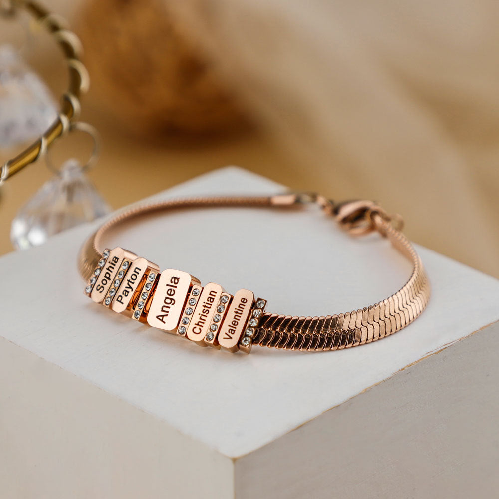 European and American new cross-border diamond-encrusted flat snake chain bracelet fashion and versatile letter bracelet hand jewelry
