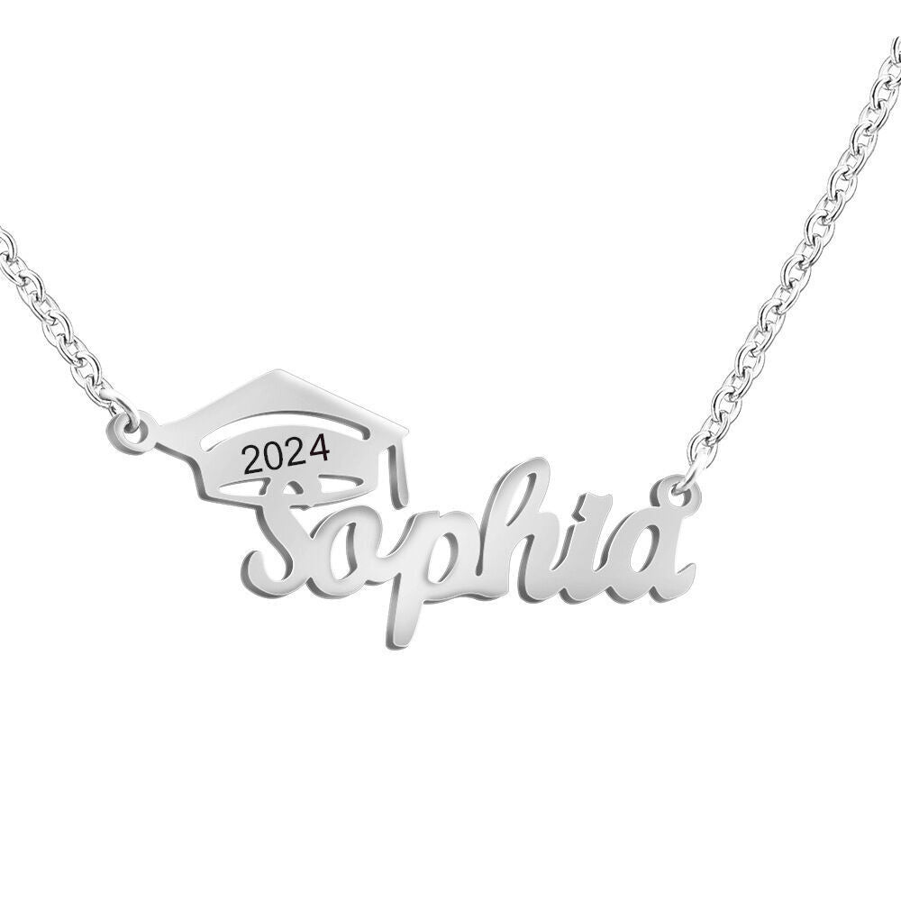 Titanium silver necklace bachelor cap graduation cap 2025  college student graduation commemorative gift doctor cap necklace