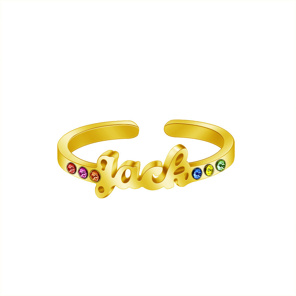 Cold Wind Index Finger Ring, 12th Birthstone Ring, Internet Red, Japanese and Korean Titanium Steel, Simple Ins Tail Ring, Niche Open Ring