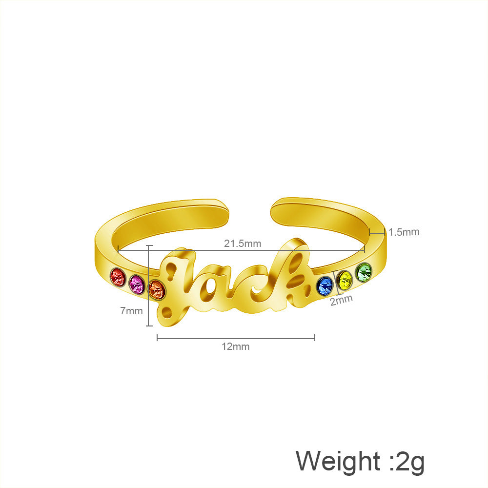 Cold Wind Index Finger Ring, 12th Birthstone Ring, Internet Red, Japanese and Korean Titanium Steel, Simple Ins Tail Ring, Niche Open Ring