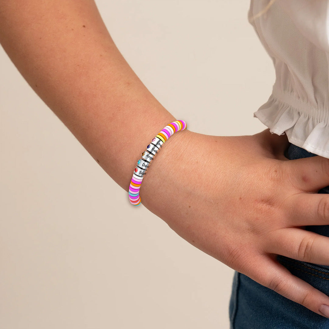 Personality Color Lettering Beads Women's Bracelet Fashion Versatile Bracelet