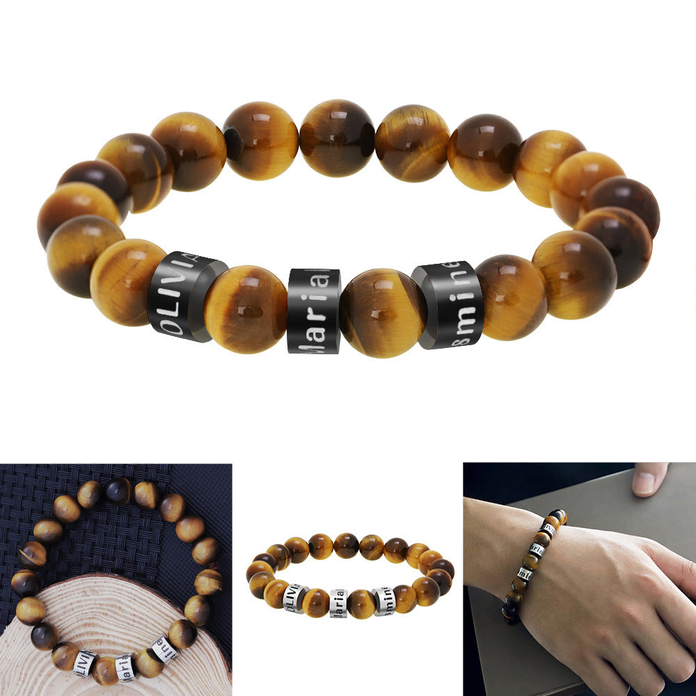 father's day letter bracelet men's personality vintage accessories engraved beading diy bracelet bracelet wholesale