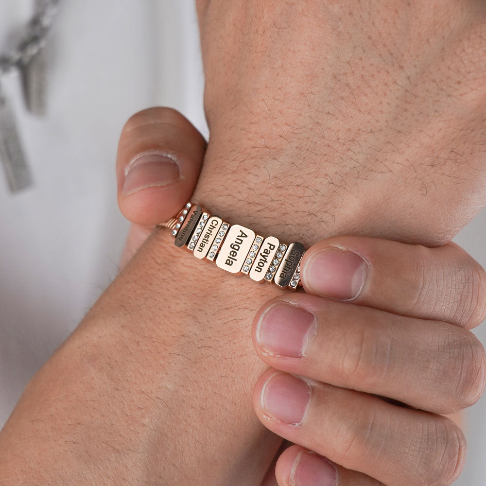 European and American new cross-border diamond-encrusted flat snake chain bracelet fashion and versatile letter bracelet hand jewelry