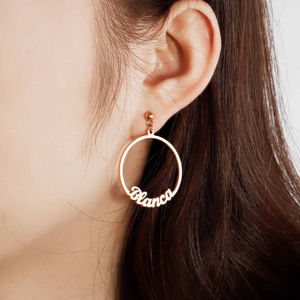 English diy hoop earrings women's popular fashion round earrings freestanding packaging women's earrings