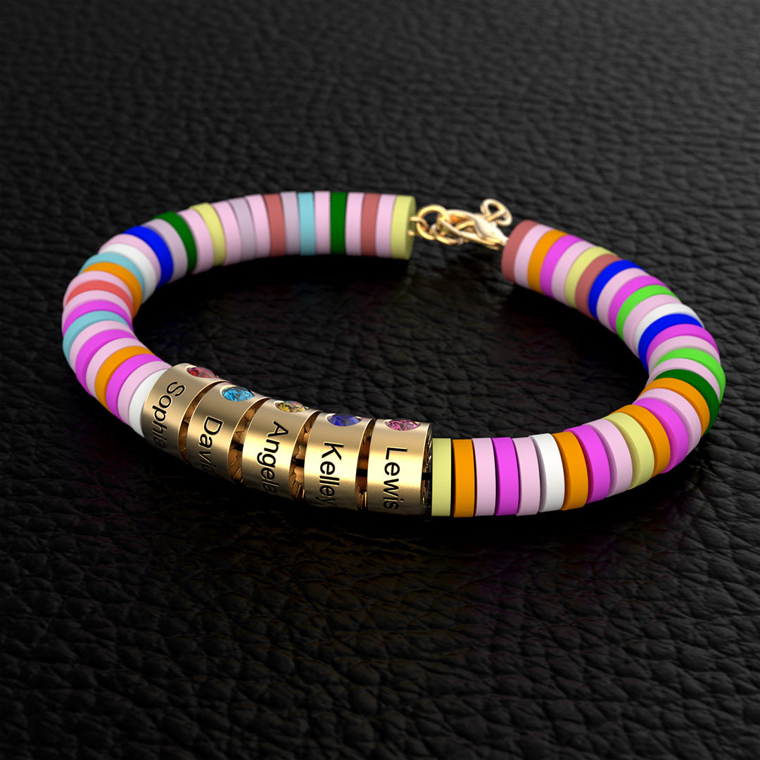Personality Color Lettering Beads Women's Bracelet Fashion Versatile Bracelet