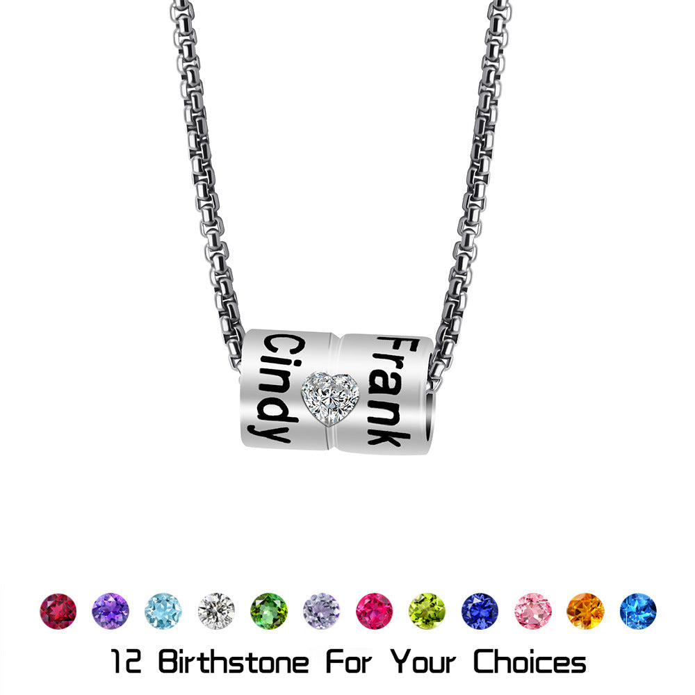 European and American  non-fading copper material, fashionable temperament, versatile women's necklace, engraved name pendant