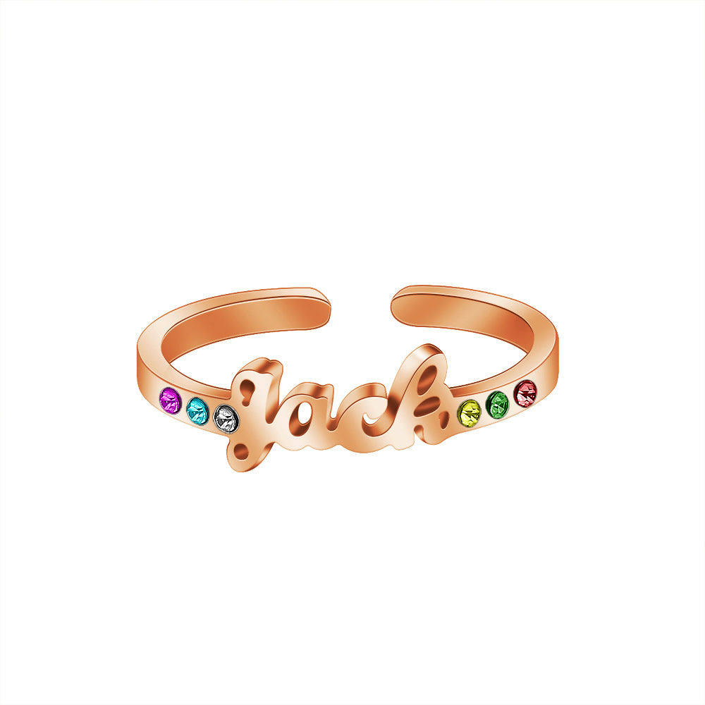 Cold Wind Index Finger Ring, 12th Birthstone Ring, Internet Red, Japanese and Korean Titanium Steel, Simple Ins Tail Ring, Niche Open Ring