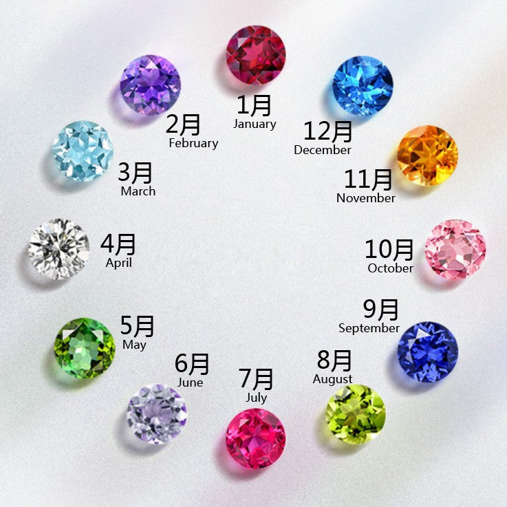 hot selling girlfriend birthday gift engraved pendant jewelry DIY colored diamond birthstone necklace bracelet