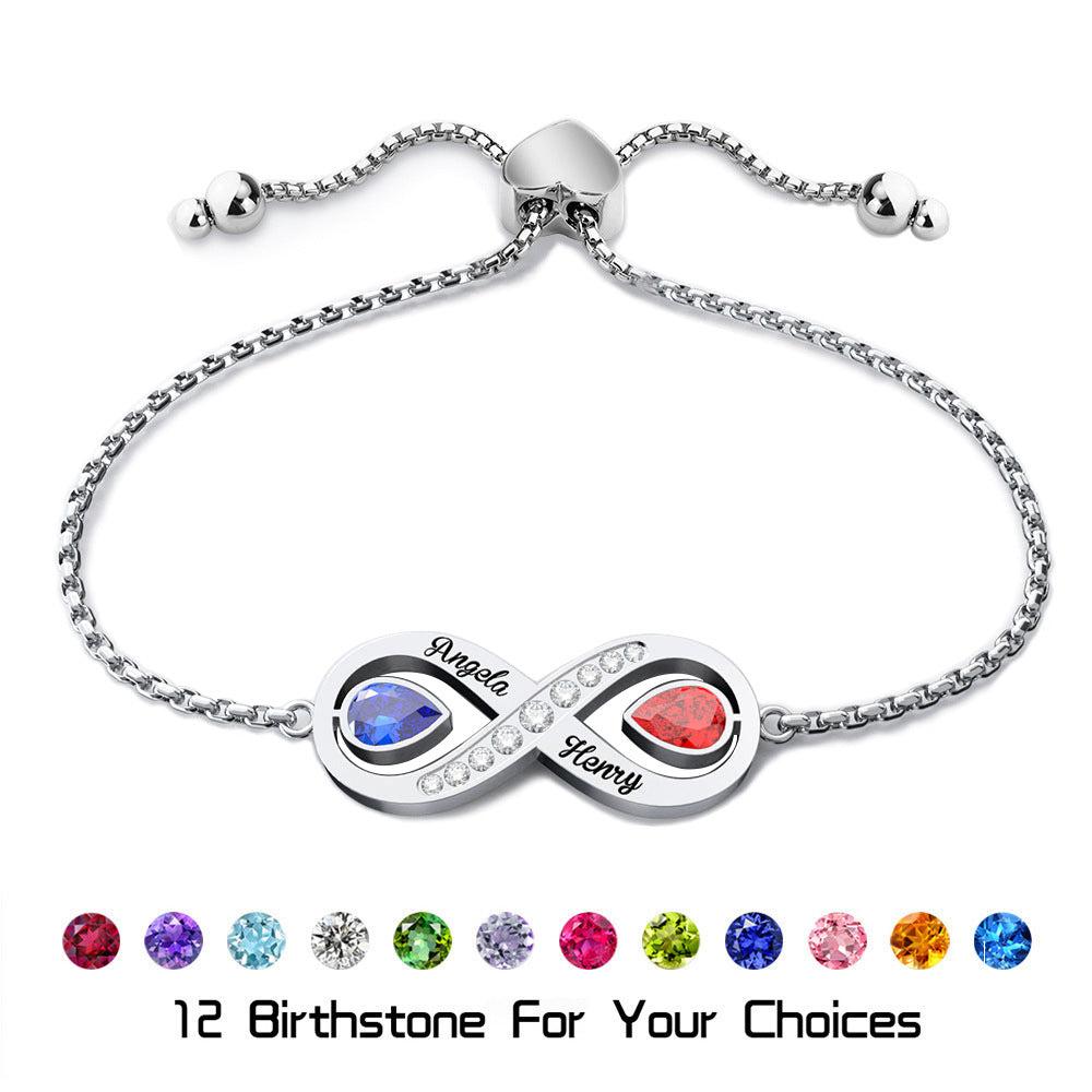 Independent station niche design 8 character couple bracelet handmade DIY lettering bracelet women's versatile temperament bracelet