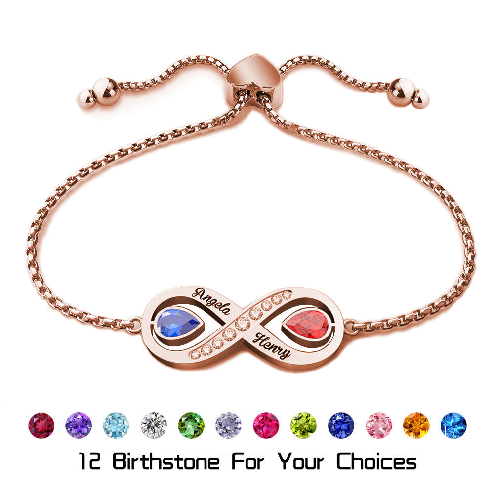 Independent station niche design 8 character couple bracelet handmade DIY lettering bracelet women's versatile temperament bracelet
