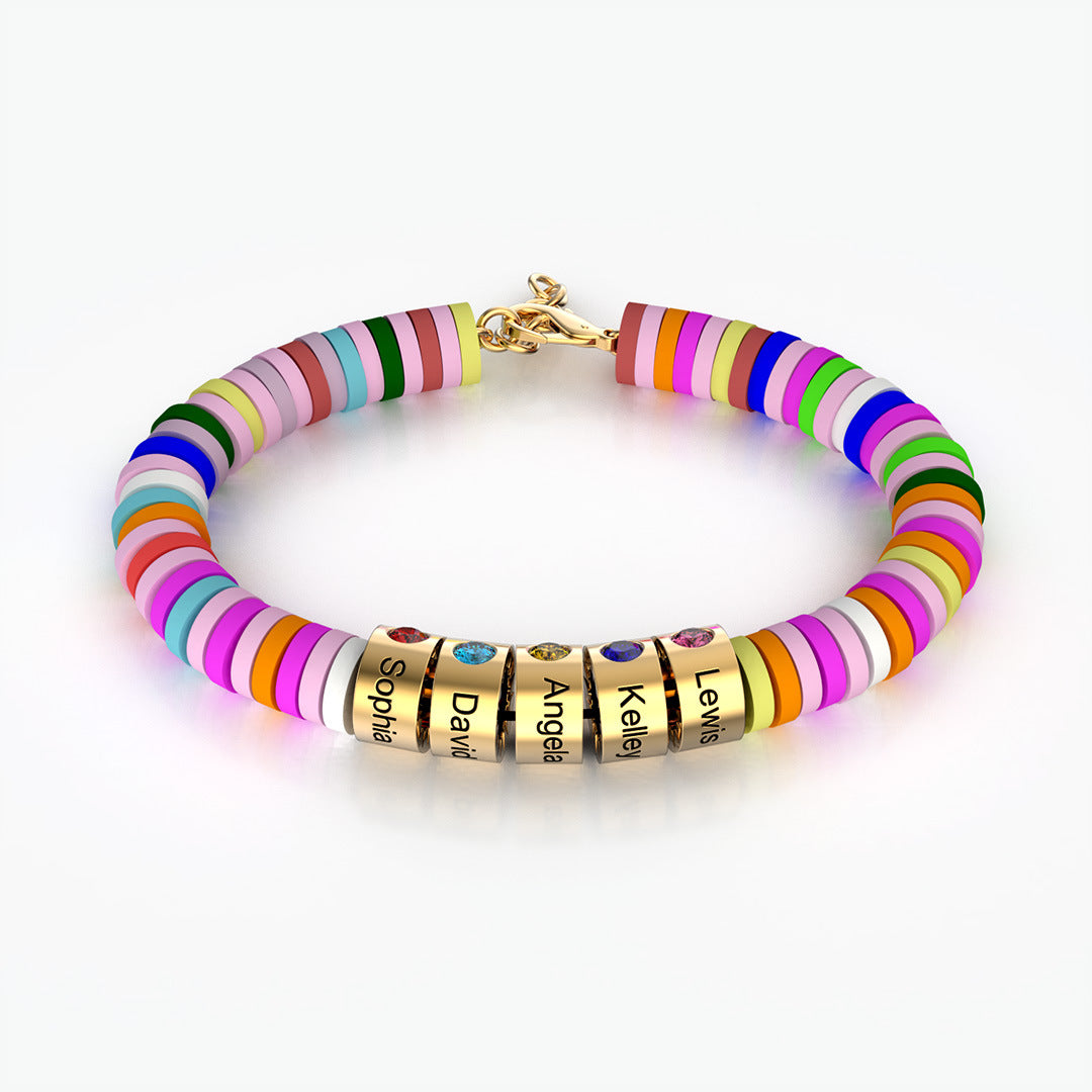 Personality Color Lettering Beads Women's Bracelet Fashion Versatile Bracelet