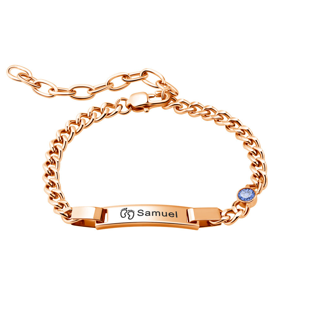 European and American children's personalized lettering with birthstone bracelet  new titanium bracelet jewelry