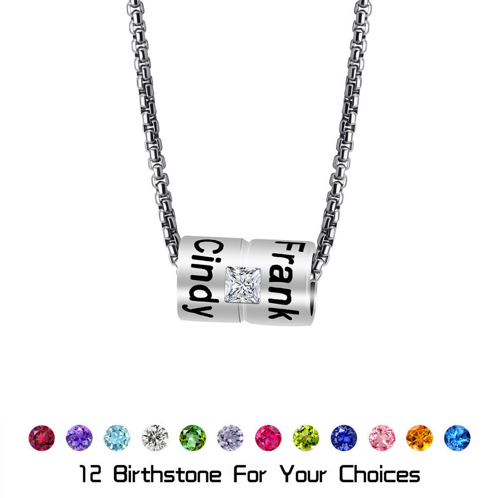 European and American  non-fading copper material, fashionable temperament, versatile women's necklace, engraved name pendant