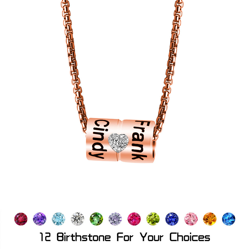 European and American  non-fading copper material, fashionable temperament, versatile women's necklace, engraved name pendant