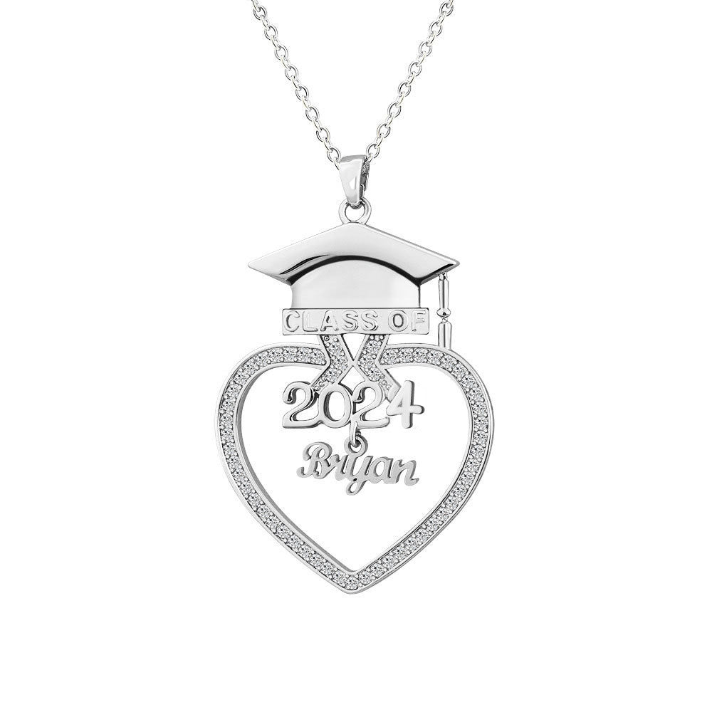 European and American new Dr. Peach Heart Cap Cutting English name DIY necklace Student graduation season commemorative gift