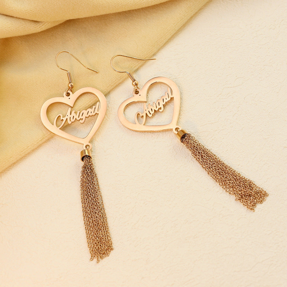 European and American fashion temperament long tassel earrings, women's versatile earrings, hipster personality into the ear stud jewelry