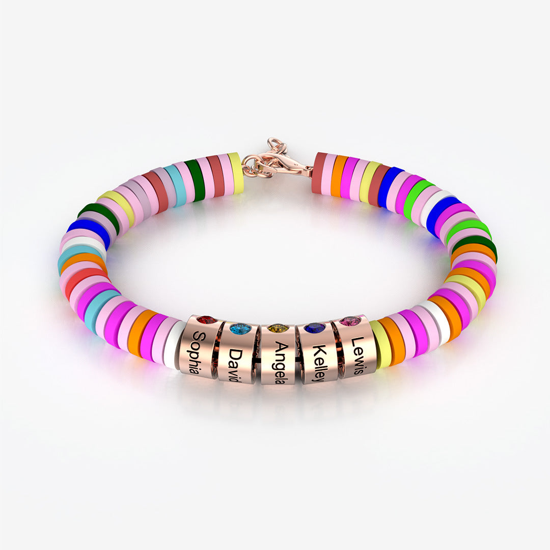 Personality Color Lettering Beads Women's Bracelet Fashion Versatile Bracelet
