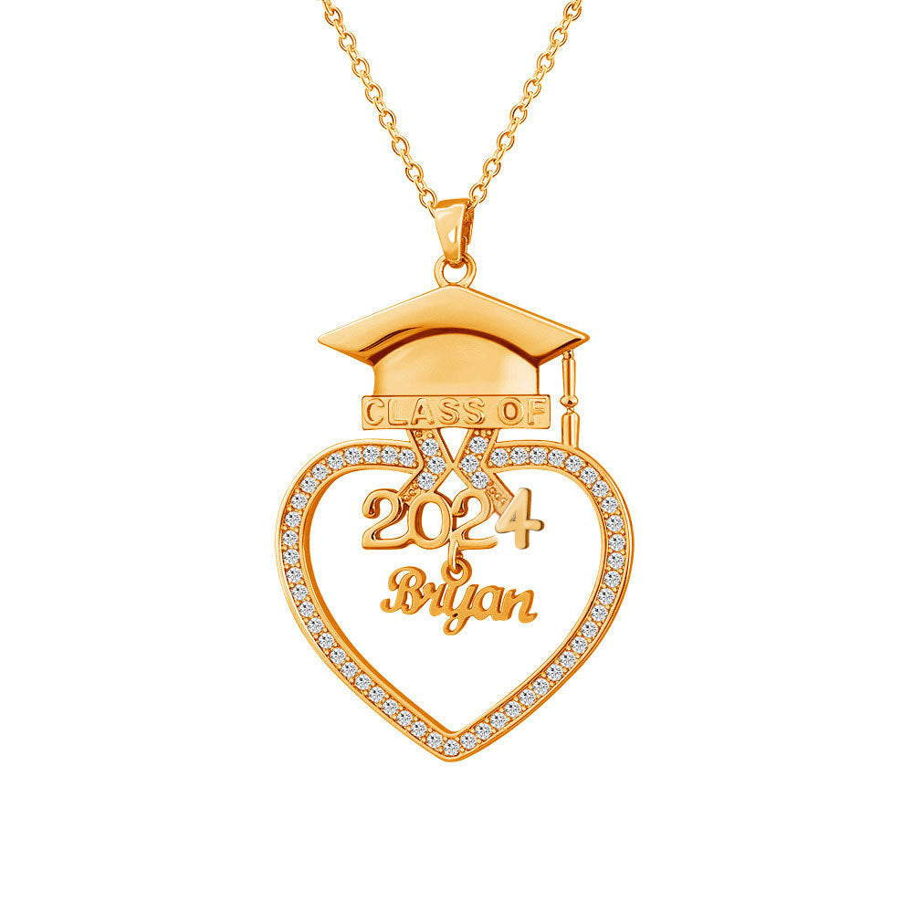 European and American new Dr. Peach Heart Cap Cutting English name DIY necklace Student graduation season commemorative gift