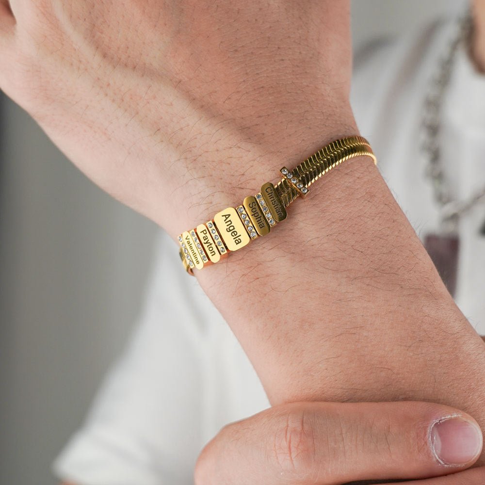 European and American new cross-border diamond-encrusted flat snake chain bracelet fashion and versatile letter bracelet hand jewelry