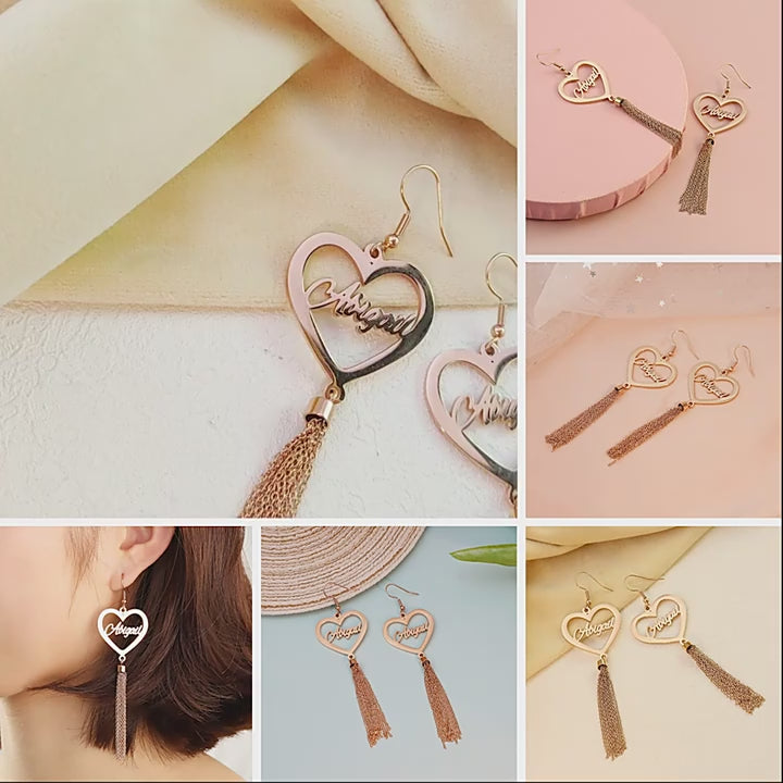 European and American fashion temperament long tassel earrings, women's versatile earrings, hipster personality into the ear stud jewelry