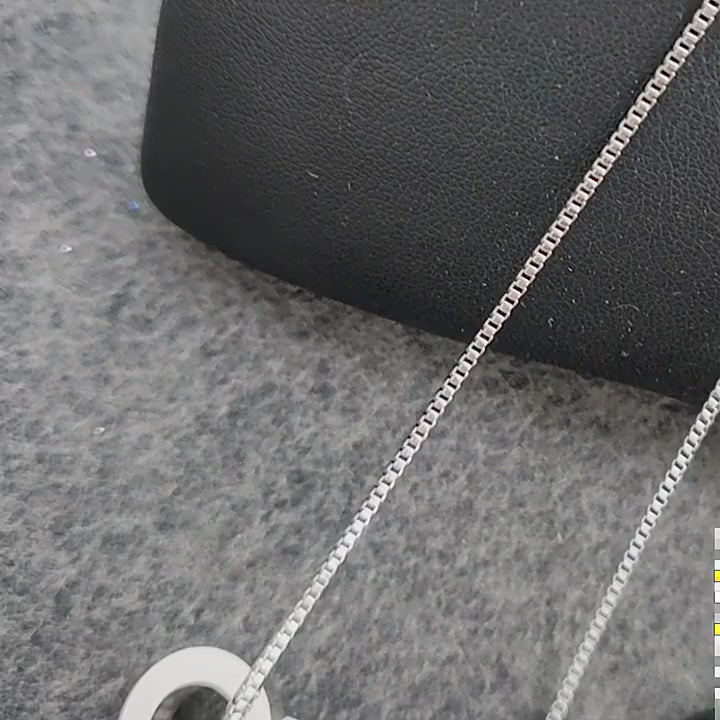 New personality beaded engraved name necklace pendant European and American men's tide silver box chain men's pendant